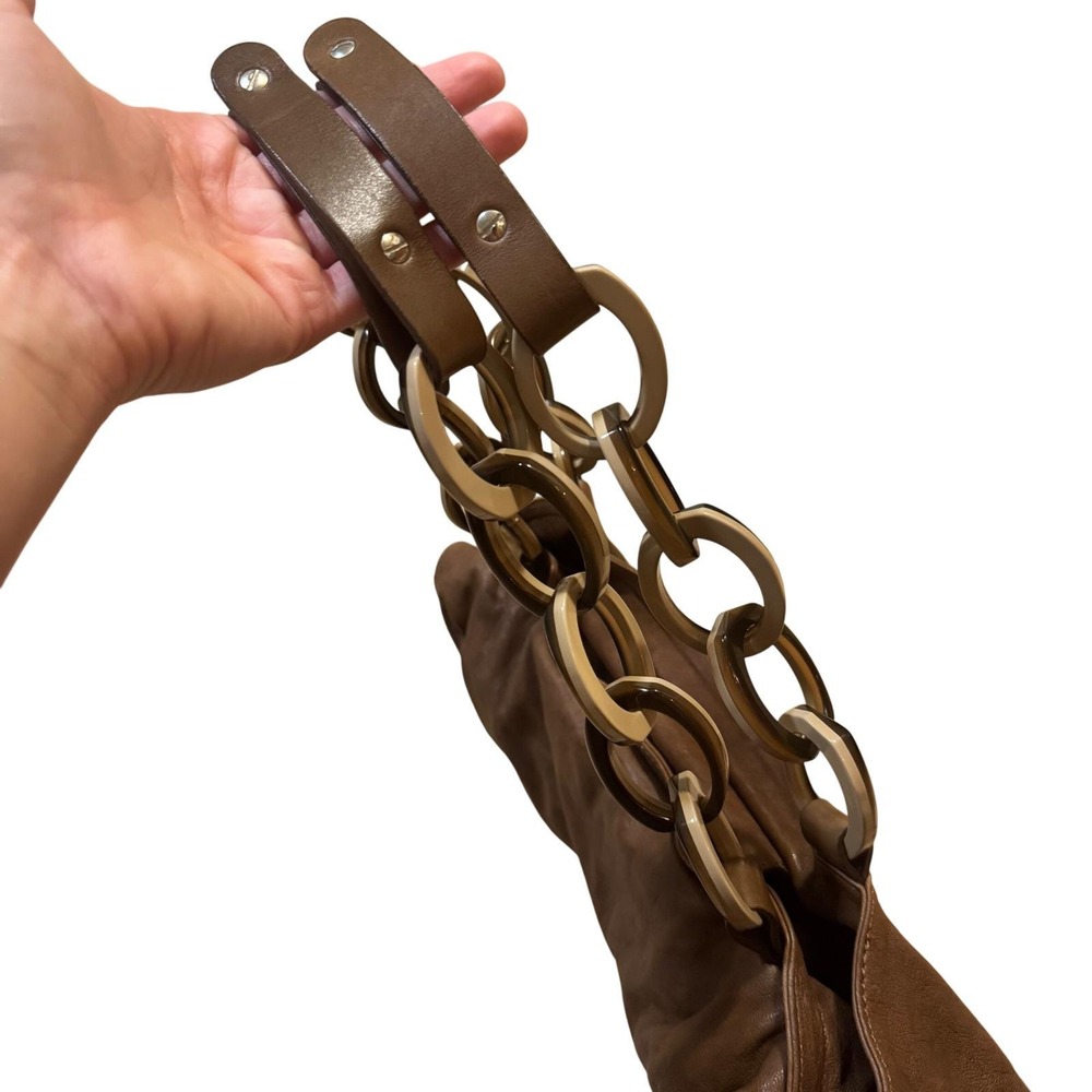 Marni 2000s Brown Leather Chain Shoulder Bag – Italian Designer Classic - Picture 6 of 16